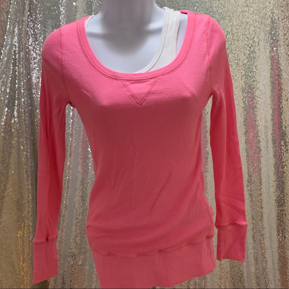 Ralph Lauren active long sleeve pink top XS cotton